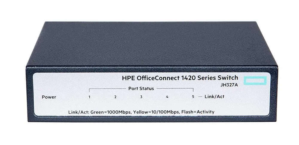 HPE JH327A#AC3 OfficeConnect 1420 5 x Ports 10/100/1000Base-T Layer-2 Unmanaged Gigabit Ethernet Network Switch