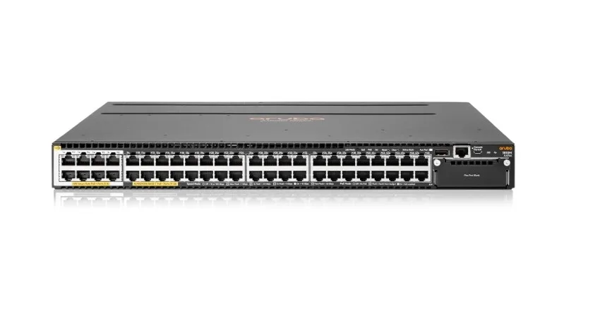 HPE JL076-61101 Aruba 3810M-40G-8SR-PoE+ 40-Ports PoE+ 1GBase-T 8-Ports 1GbE RJ-45 MACSec Support 4-Ports SFP+ 10GbE 1x Open Module Slot 1U Rack-mountable Layer 3 Managed GbE Network Switch