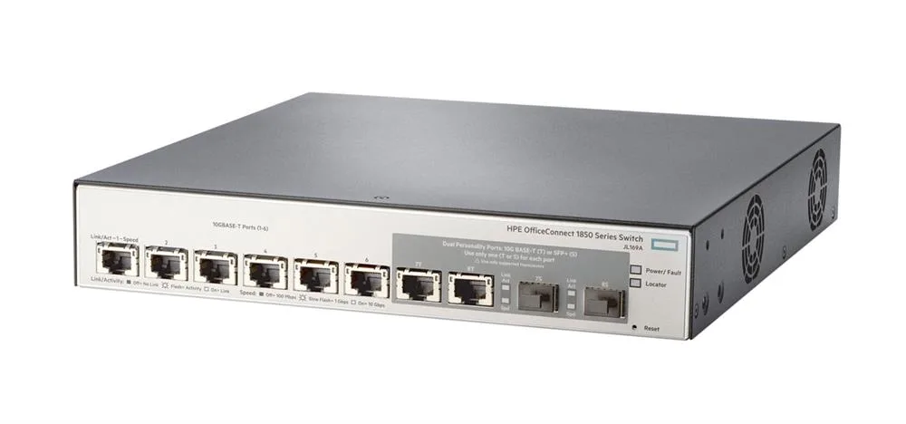 HPE JL169A#AC3 OfficeConnect 1850 6XGT 8 x Ports 10GBase-T + 2 x SFP+ Layer-2 Managed 10 Gigabit Ethernet Network Switch