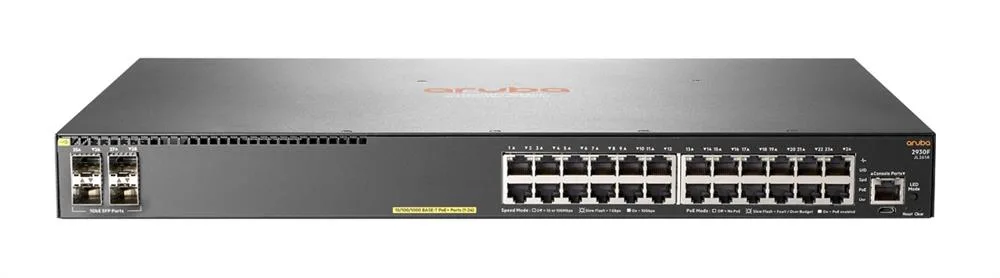 Aruba JL261ACM#ABA 2930F 24G PoE+ 4SFP 24-Port Gigabit Ethernet Rackmountable 1U Network Switch