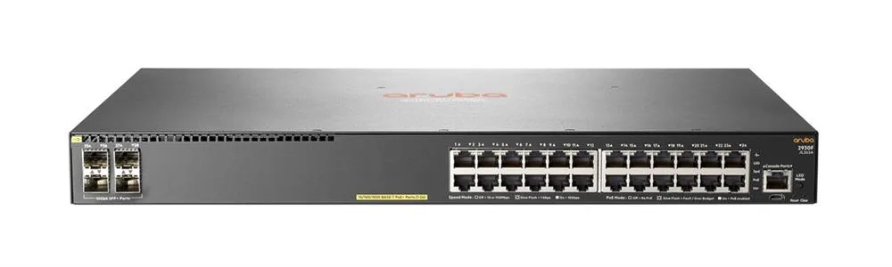 HPE JL263AR HP JL263AR Aruba 2930F Series 2930F 24G PoE+ 4SFP+ 24xRJ-45 Ports PoE+ 1000Base-T + 4xSFP+ Ports Layer3 Managed 1U Gigabit Ethernet Switch