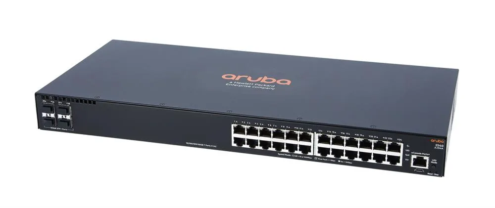 Aruba JL354A#ABB 2540 24G 4SFP+ 24 x Ports 10/100/1000Base-T + 4 x SFP+ Layer 2 1U Rack-mountableGigabit Ethernet Network Switch