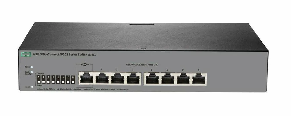 HPE JL380A#ACC OfficeConnect 1920S 8G 8 x Ports 10/100/1000Base-T Layer-3 Managed Gigabit Ethernet Network Switch