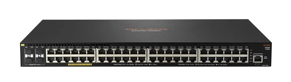 HP JL558A#ACC Aruba 2930F 48-Port 48 x 10/100/1000 (PoE+) + 4 x 1 Gigabit / 10 Gigabit SFP+ 1U Rack-Mountable Network Sw