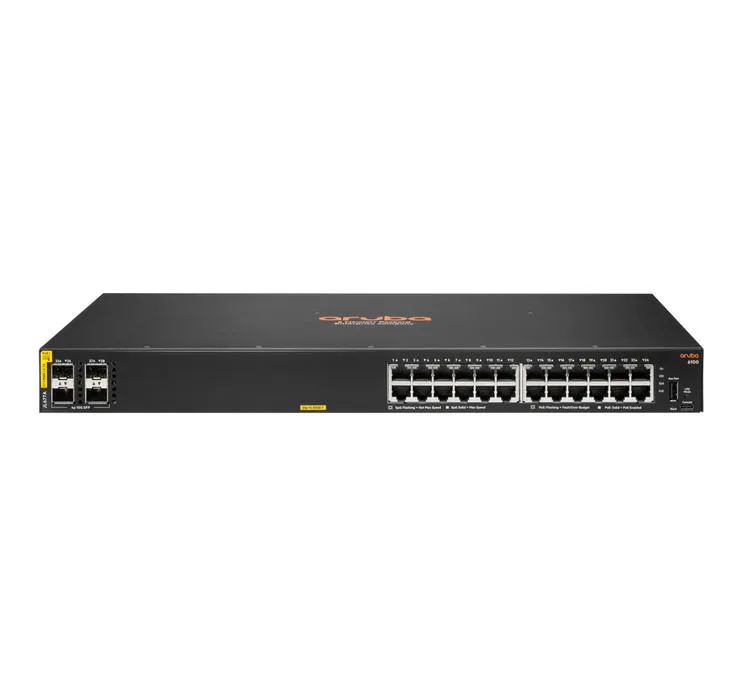 HPE JL677-61001 Aruba 6100 24x 10/100/1000 PoE 4x 1Gigabit / 10Gigabit SFP+ Network Switch