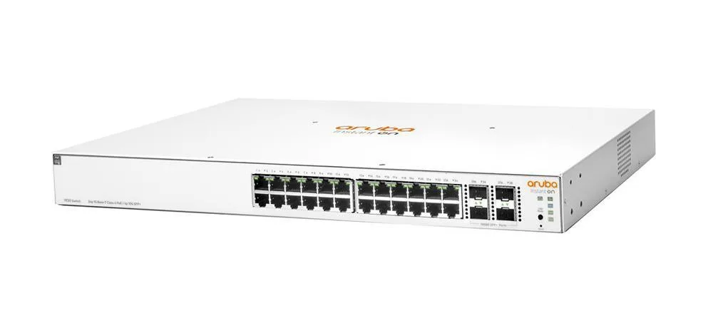 HP JL683A#B2B Aruba Instant On 1930 24G 28-Port 24 x 10/100/1000 (PoE) + 4 x 1 Gigabit / 10 Gigabit SFP+ Rack-mountable 