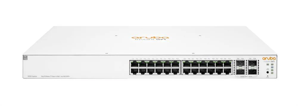 Aruba JL684A#ABB Instant On 1930 24G PoE 24 x Ports 10/100/1000Base-T + 4 x 1 Gigabit / 10 Gigabit SFP+ Layer 3 Managed Rack-mountable 1U Gigabit Ethernet Switch