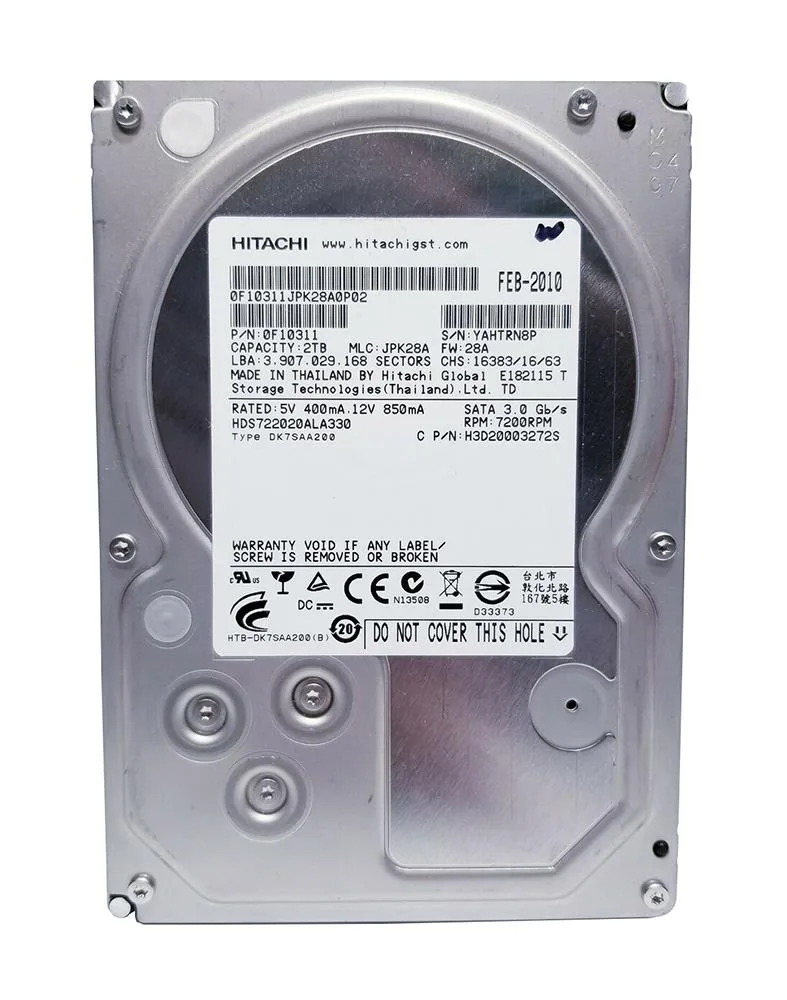 JPK28A - Hitachi 2TB 7200RPM SATA 3Gb/s 64MB Cache 3.5-inch Hard Drive