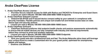 JW373AAE - Aruba ClearPass Onboard Subscription License 100000 Device 1Year