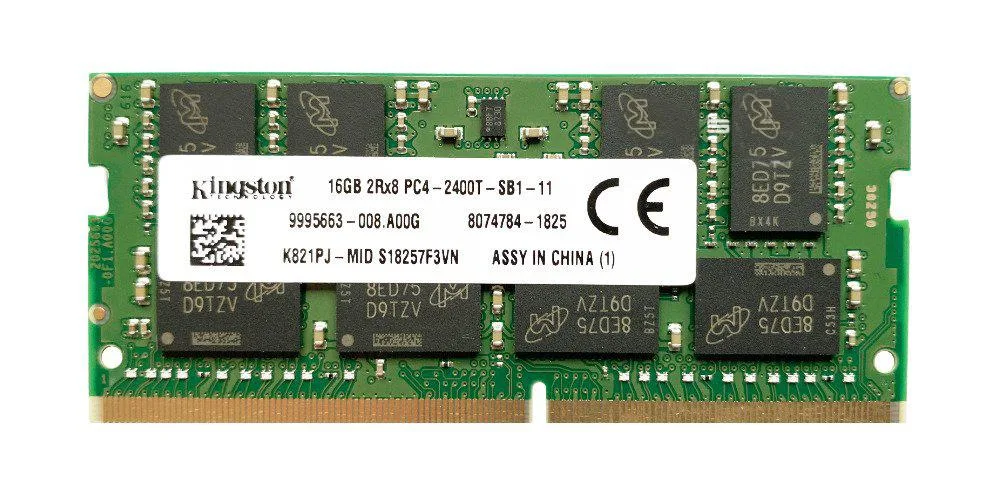 K821PJ-MID - Kingston 16GB PC4-19200 DDR4-2400MHz non-ECC Unbuffered CL17 SoDIMM 1.2V Dual-Rank Memory Module
