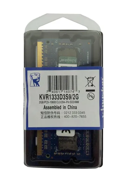 Kingston KAC-MEMJ/2G 2GB DDR3-1333MHz PC3-10600 non-ECC Unbuffered CL9 204-Pin SoDimm Memory Module