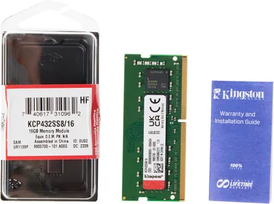 Kingston KCP432NS8/8 8GB PC4-25600 DDR4-3200MHz non-ECC Unbuffered CL22 UDIMM 1.2V Single-Rank Memory Module