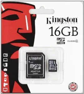Kingston KINGSDC4/16GBSP 16GB Class 4 microSDHC Flash Memory Card