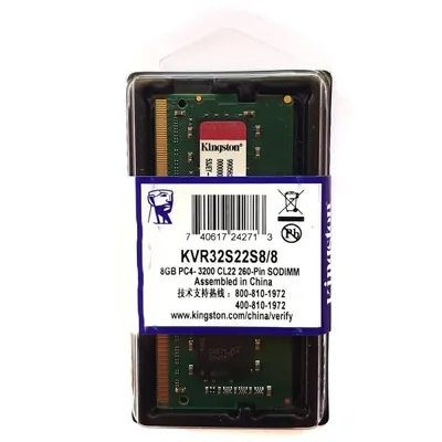 Kingston KSM29SES8/8MR 8GB PC4-23400 DDR4-2933MHz ECC Unbuffered CL21 SoDIMM 1.2V Single-Rank Memory Module