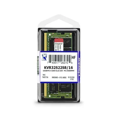 Kingston Technology KSM32RS8/16HAI 16GB DDR4-3200MHz PC4-25600 ECC Registered CL22 288-Pin RDIMM 1.2V Single Rank Memory Module