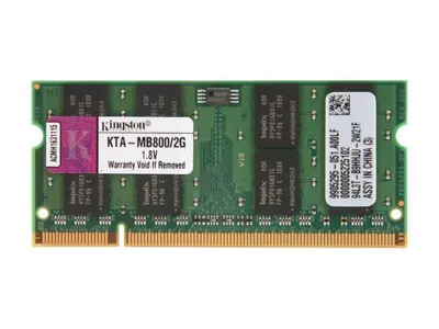 Kingston KTA-MB800/2GR 2GB DDR2-800MHz PC2-6400 non-ECC Unbuffered CL5 200-Pin SoDimm Dual Rank Memory Module