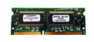 Kingston KTC311/128 128MB 100MHz PC100 non-ECC Unbuffered 144-Pin SoDimm Memory Module