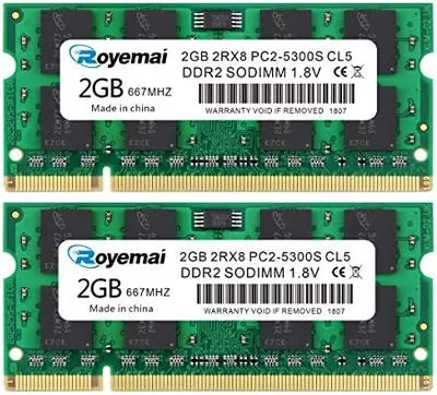 Kingston KTD-INS6000C/2G 2GB DDR2-667MHz PC2-5300 non-ECC Unbuffered CL5 200-Pin SoDimm Dual Rank Memory Module