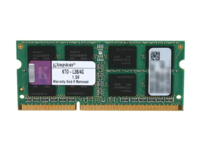 Kingston KTD-L3B/4G 4GB DDR3-1333MHz PC3-10600 non-ECC Unbuffered CL9 204-Pin SoDimm Memory Module