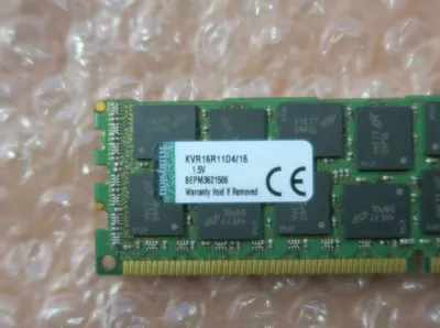 Kingston KVR16R11D4/16KF 16GB DDR3-1600MHz PC3-12800 ECC Registered CL11 240-Pin DIMM Dual Rank x4 Memory Module w/TS Server Kingston F