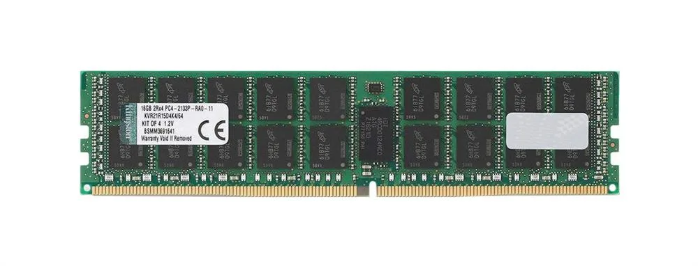 Kingston Technology KVR21R15D4K4/64 64GB Kit (4 X 16GB) DDR4-2133MHz PC4-17000 ECC Registered CL15 288-Pin DIMM 1.2V Dua