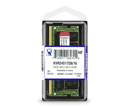Kingston KVR24S17D8/8 8GB DDR4-2400MHz PC4-19200 non-ECC Unbuffered CL17 260-Pin SoDimm 1.2V Dual Rank Memory Module