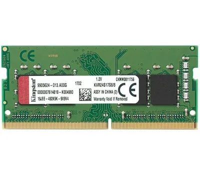Kingston KVR24SE17D8/8 8GB DDR4-2400MHz PC4-19200 ECC Unbuffered CL17 260-Pin SoDimm 1.2V Dual Rank Memory Module