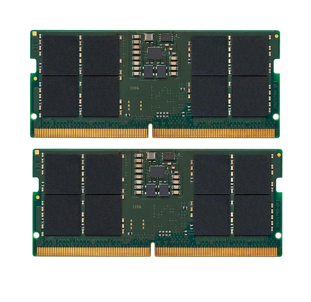 Kingston - KVR48S40BD8K2-64 64GB (2 x 32GB) DDR5-4800 PC5-38400 Non-ECC Unbuffered CL40 262-Pin SODIMM 1.1VDC Dual Rank Memory Module