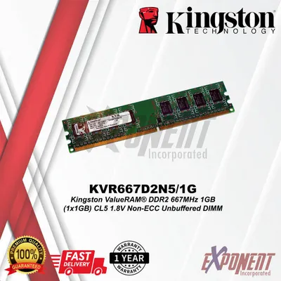 Kingston KVR667D2S5K2/2G 2GB Kit (2 X 1GB) DDR2-667MHz PC2-5300 non-ECC Unbuffered CL5 200-Pin SoDimm Memory (Kit of 2)