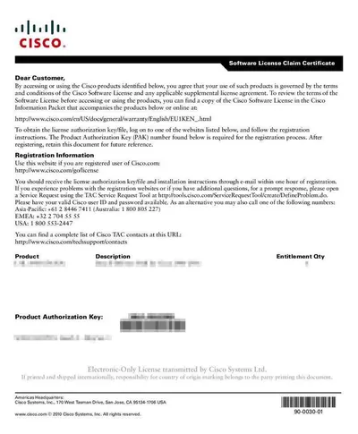 L-SL-19-SEC-K9-WITH-EQUAL - Cisco IOS Security License Standard 1 Router