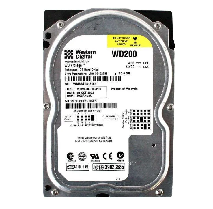 Western Digital LBA 39102336 Protege 20GB 5400RPM ATA-100 2MB Cache 3.5-inch Hard Drive