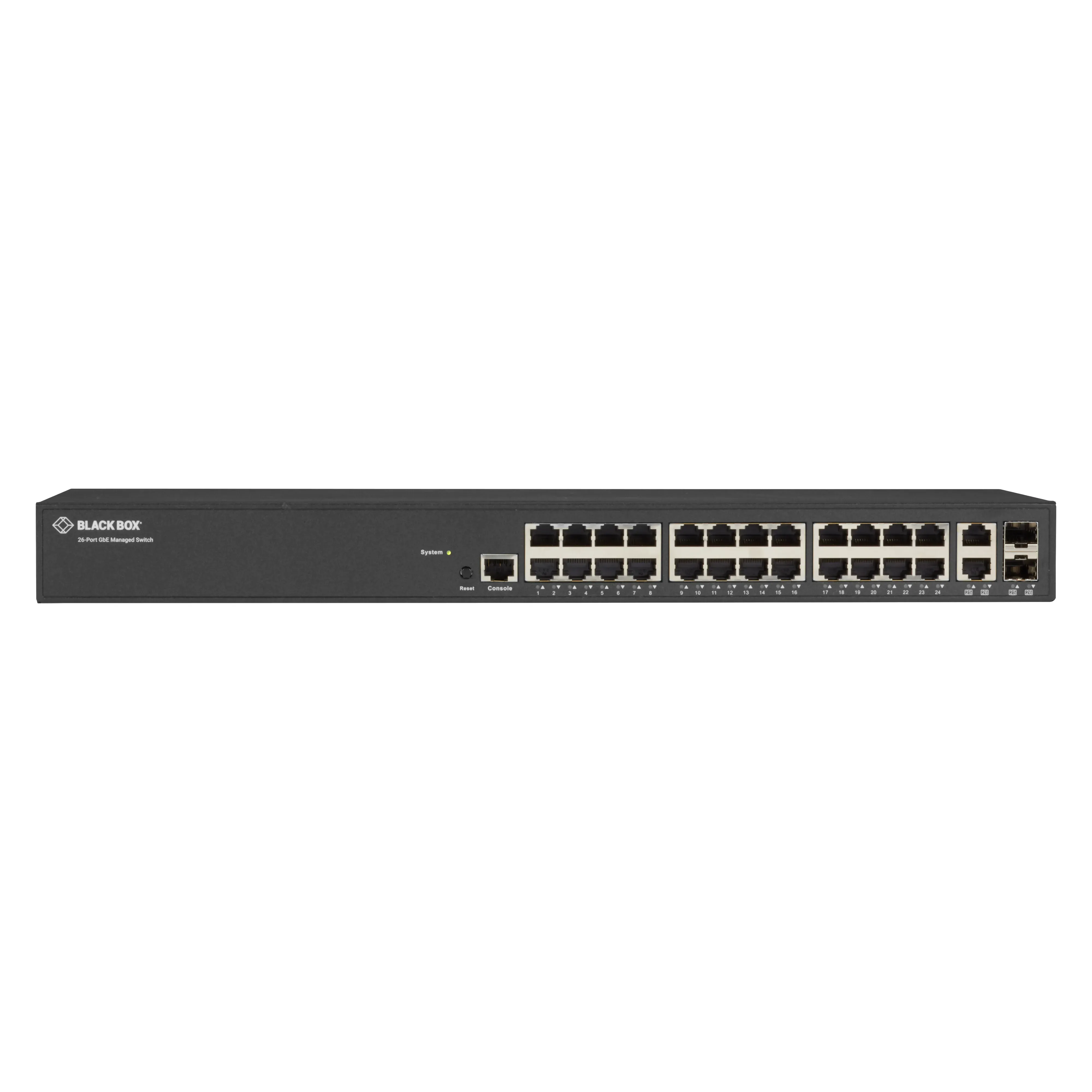 LGB1126A-R2 - Black Box 1Gb/s 10/100/1000Base-T/1000Base-X 26 x Ports Layer-2 Managed Gigabit Ethernet Switch