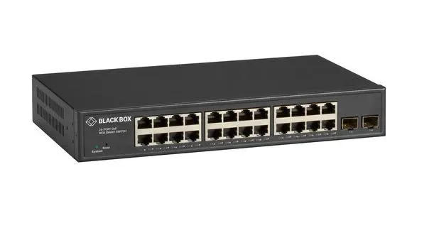 Black LGB2126A Black Box LGB2126A LGB2000 Series 24 x Ports 1GBase-T + 2 x Ports SFP (mini-GBIC) Layer 2 1U Rack-Mountable Gigabit Ethernet Network Switch