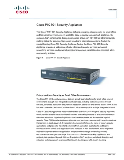 LL-PIX-501-SW-50 - Cisco PIX 501 Firewall Software License 50 User(s) Standard License English