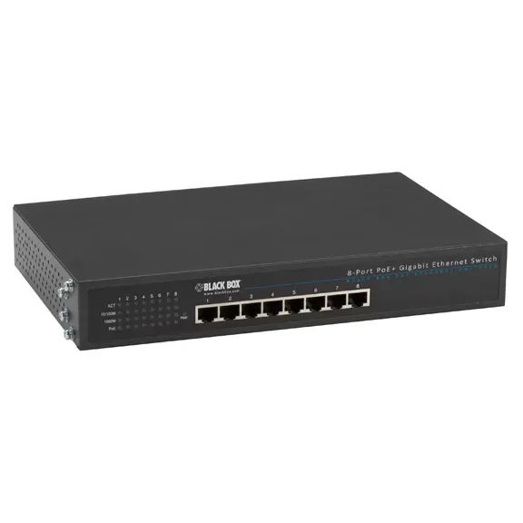 LPB1308A - Black Box LPB1300 10/100/1000Base-T PoE+ 8 x Ports Layer-2 Managed Network Ethernet Switch