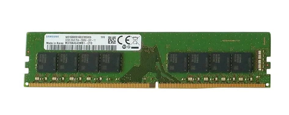 M378A4G43MB1-CTD - Samsung 32GB DDR4-2666MHz PC4-21300 non-ECC Unbuffered CL19 288-Pin DIMM Dual Rank 1.2V Memory Module