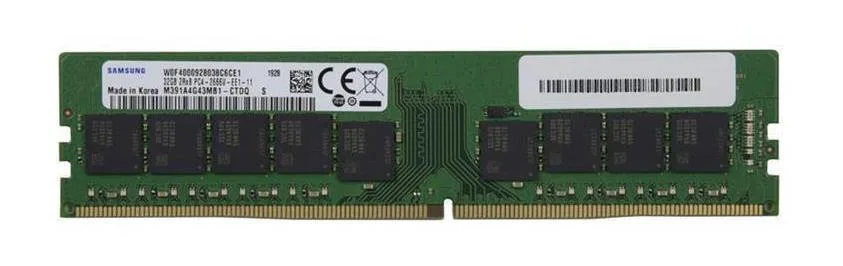 M391A4G43MB1-CTD0Q - Samsung 32GB DDR4-2666MHz PC4-21300 ECC Unbuffered CL19 288-Pin UDIMM 1.2V Dual Rank Memory Module