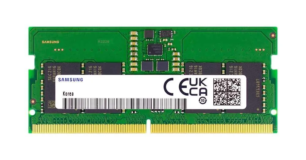 M425R1GB4BB0-CQK0L - Samsung 8GB DDR5-4800MHz/PC5-38400 Non-ECC Unbuffered CL40 262-Pin SODIMM 1.1V Single Rank Memory Module