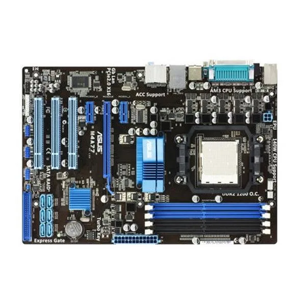 M4A77 - ASUS Desktop Motherboard 21728 Chipset ATX Socket AM3 PGA-941 2600MHz HT 16GB DDR2 SDRAM Ultra ATA/133 (ATA-7) Serial ATA/300 Yes 7.1