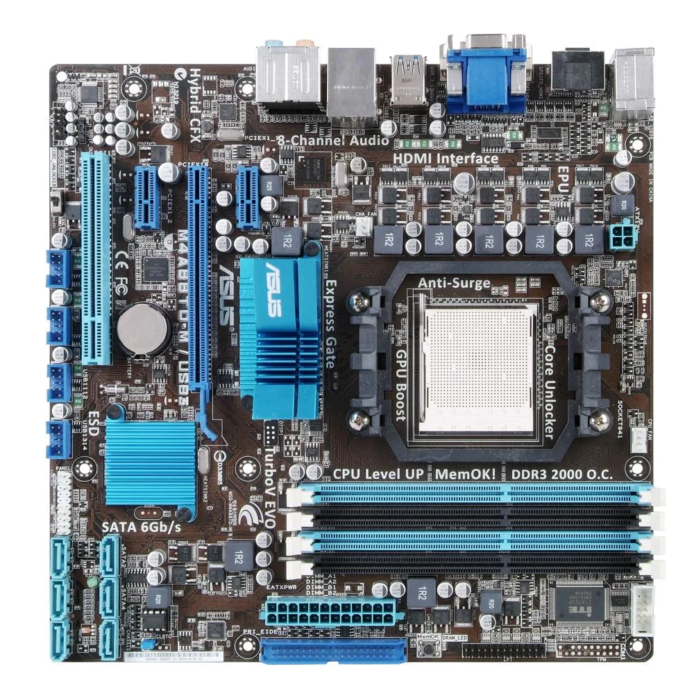 ASUS M4A88TD-M/USB3 Desktop Motherboard AMD Chipset Micro ATX Socket AM3 PGA-941 16GB DDR3 SDRAM Ultra ATA/133 (ATA-7) Serial ATA/600 Yes 7.1