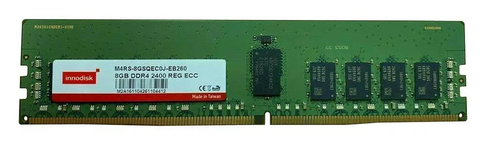 M4RS-8GSQEC0J-EB260 - Innodisk 8GB DDR4-2400MHz MHz PC4-19200 ECC Registered CL17 288-Pin DIMM 1.2V Dual Rank Memory Module