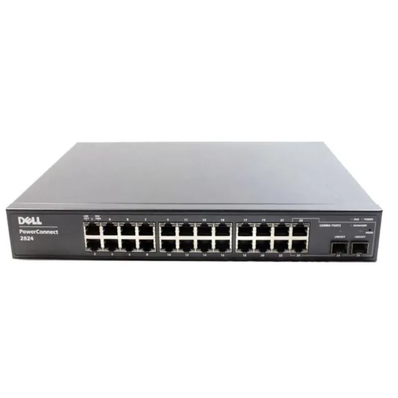 Dell M521M Dell 0M521M / M521M PowerConnect 2824 24-Ports 10/100/1000Base-T + 2 x SFP Expansion Slot Rack-mountable 1U Layer 3 Managed Gigabit Ethernet Switch