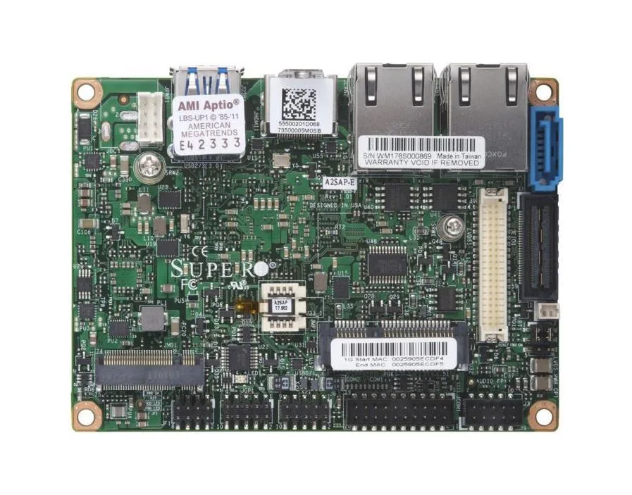 MBD-A2SAP-L - Supermicro PicoITX Intel Atom E3940 DDR3L BGA-1296 Motherboard