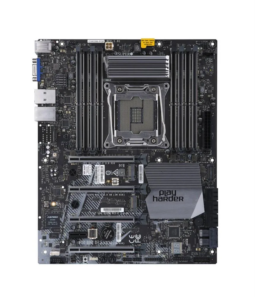 MBD-C9X299-PGF - Supermicro ATX Intel X299/i5 X-Series/i7 X-Series/i9 X-Series/i9 Extreme X-Series DDR4 LGA-2066 Motherboard