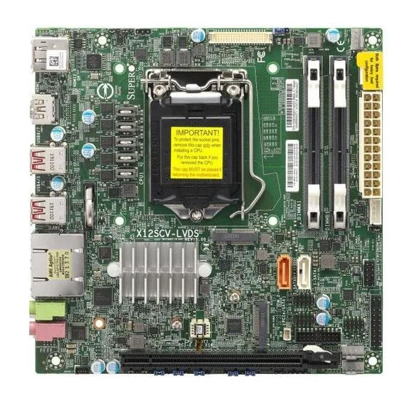 MBD-X12SCV-LVDS - Supermicro MiniITX Intel W480E/Xeon W-1200/Core i9/i7/i5/i3/Pentium/Celeron DDR4 LGA-1200 Motherboard
