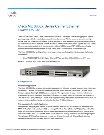 ME3800X-I - Cisco IOS Metro IP Services License