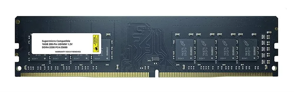 MEM-DR416L-HL01-UN32 - Supermicro 16GB PC4-25600 DDR4-3200 MHz non-ECC unbuffered CL22 288-Pin UDIMM 1.2V Dual Rank x8 Memory Module