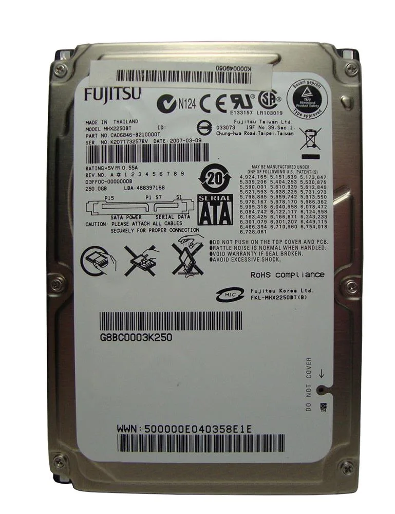 MHX2250BT - Fujitsu 250GB 4200RPM 8MB Cache SATA 7-Pin 2.5-inch Laptop Hard Drive