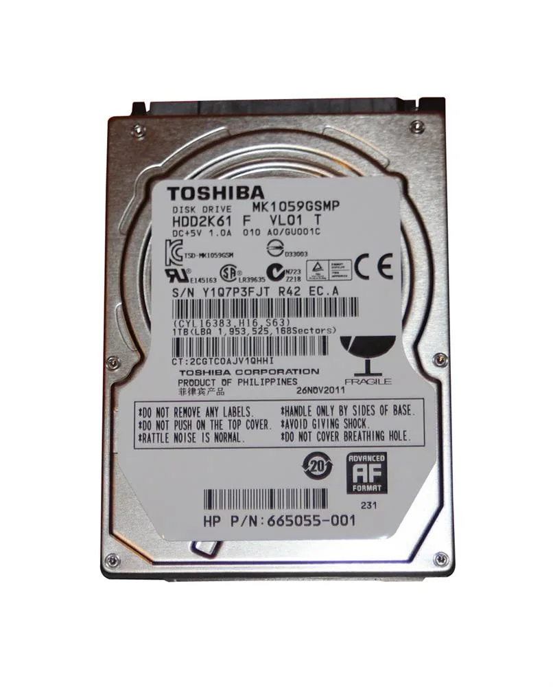 MK1059GSMP - HP 1TB 5400RPM SATA 3Gb/s 8MB Cache 2.5-Inch Hard Drive