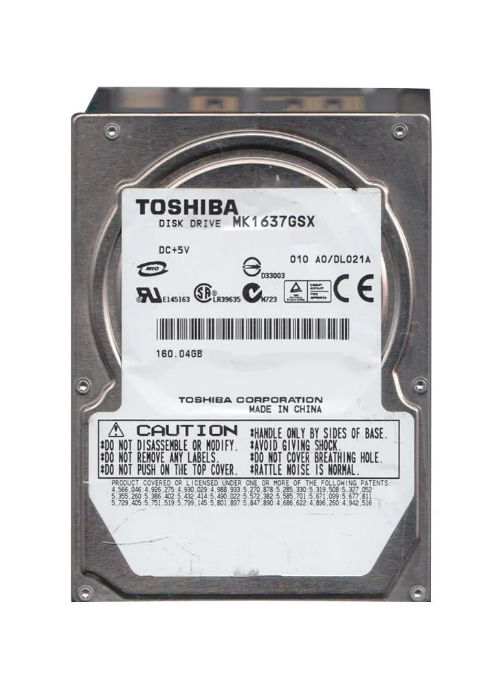 MK1637GSX - Toshiba 160GB 5400RPM 8MB Cache SATA 3GB/s 7-Pin 2.5-inch Laptop Hard Drive